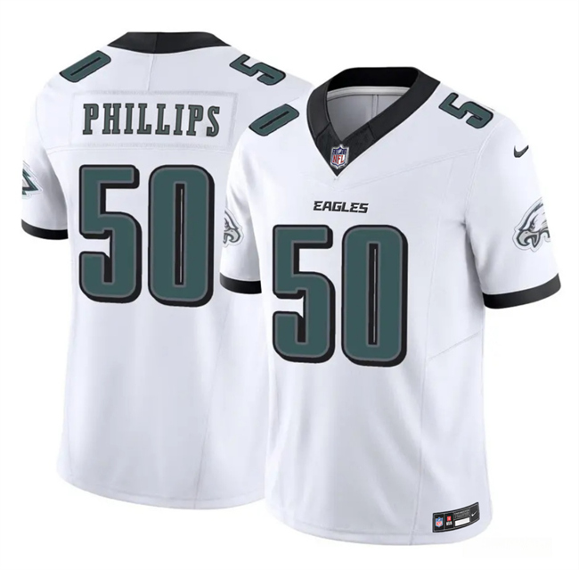 Men's White Philadelphia Eagles #50 Jaelan Phillips 2025 F.U.S.E. Vapor Untouchable Limited Stitched Football Jersey